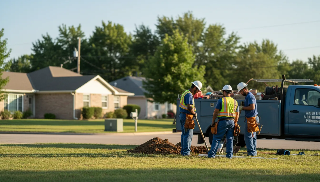 Residential water line and bathroom plumbing service in Colony, OK